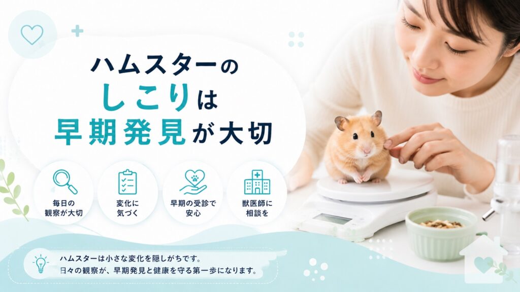 ハムスターのしこりは早期発見が大切