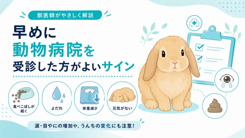 うさぎが早めに動物病院を受診した方がよいサイン