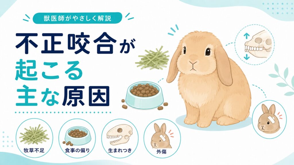 うさぎの不正咬合が起こる主な原因