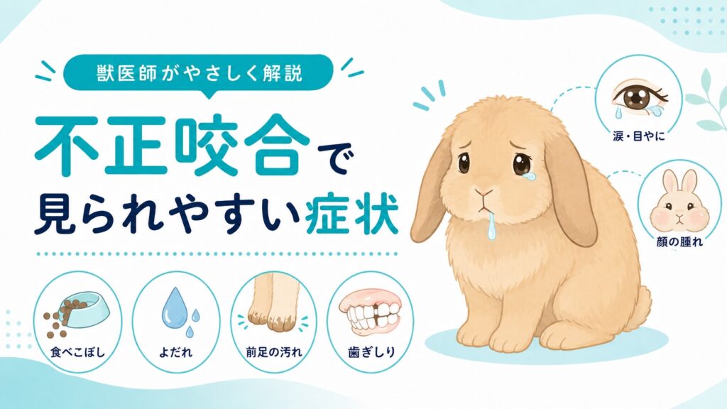 うさぎの不正咬合で見られやすい症状